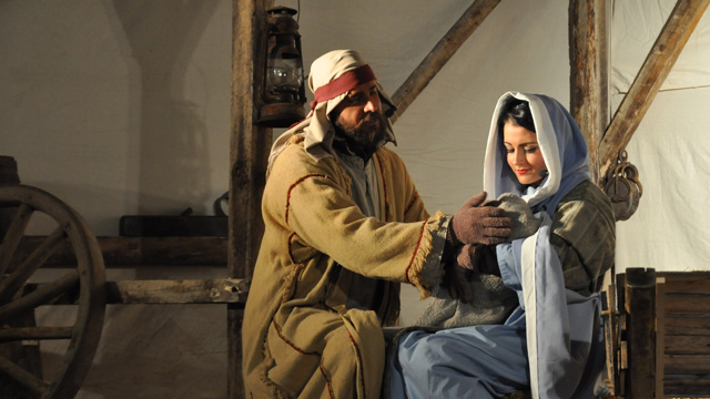 Josef mit Maria und Jesus